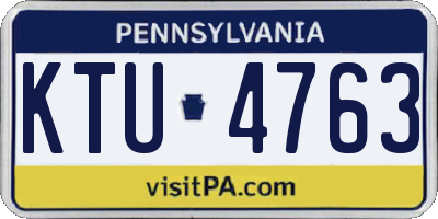 PA license plate KTU4763