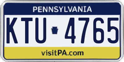 PA license plate KTU4765