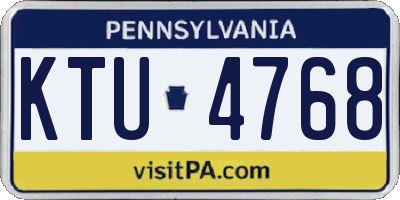 PA license plate KTU4768