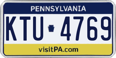 PA license plate KTU4769