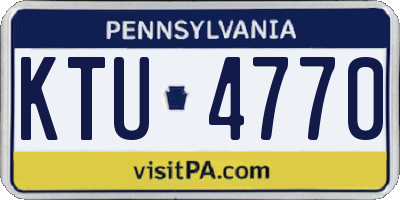 PA license plate KTU4770