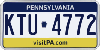 PA license plate KTU4772