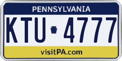 PA license plate KTU4777