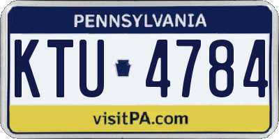 PA license plate KTU4784