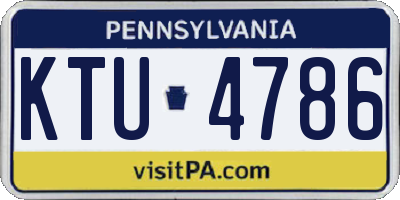PA license plate KTU4786