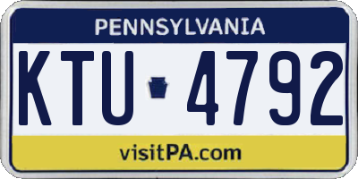 PA license plate KTU4792
