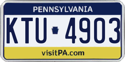 PA license plate KTU4903