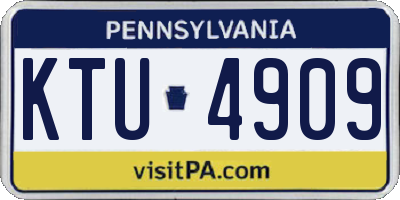 PA license plate KTU4909