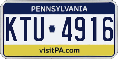 PA license plate KTU4916