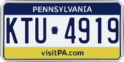 PA license plate KTU4919