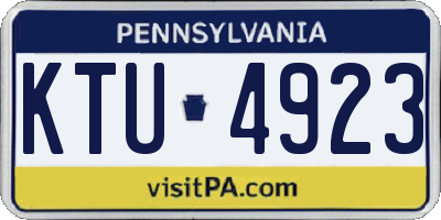PA license plate KTU4923