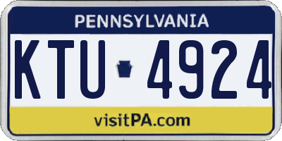 PA license plate KTU4924