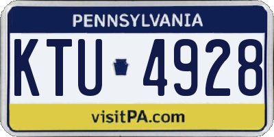 PA license plate KTU4928