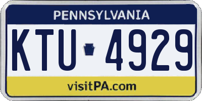 PA license plate KTU4929
