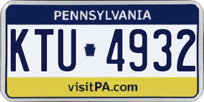PA license plate KTU4932