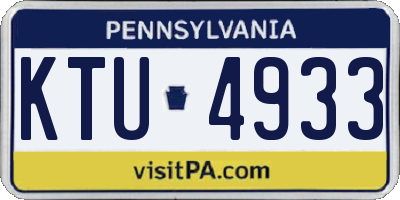 PA license plate KTU4933