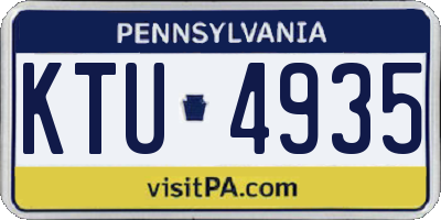 PA license plate KTU4935