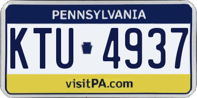 PA license plate KTU4937