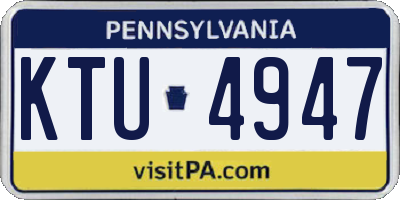 PA license plate KTU4947