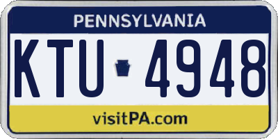 PA license plate KTU4948