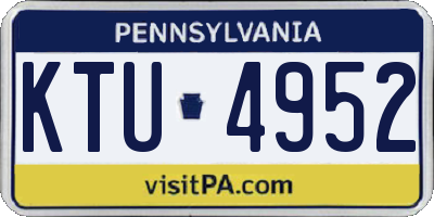 PA license plate KTU4952