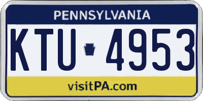 PA license plate KTU4953