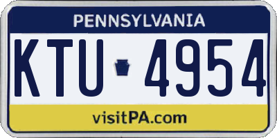 PA license plate KTU4954