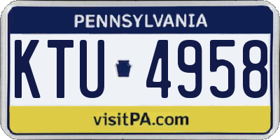 PA license plate KTU4958