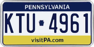PA license plate KTU4961