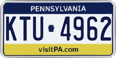 PA license plate KTU4962