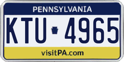 PA license plate KTU4965