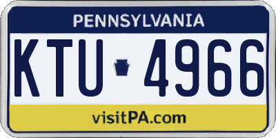 PA license plate KTU4966