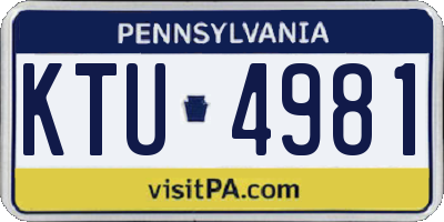 PA license plate KTU4981