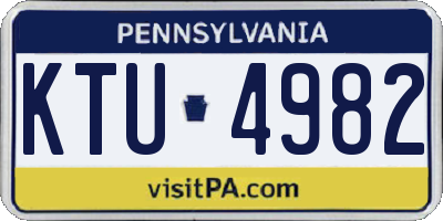 PA license plate KTU4982