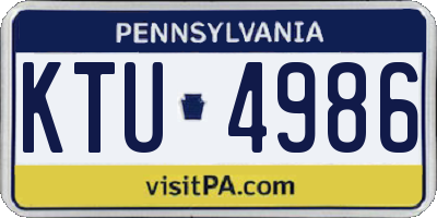 PA license plate KTU4986