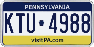 PA license plate KTU4988