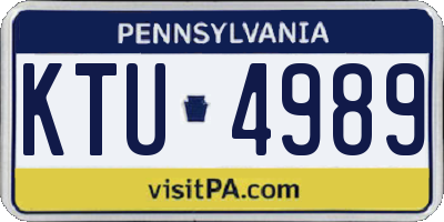 PA license plate KTU4989