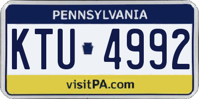 PA license plate KTU4992