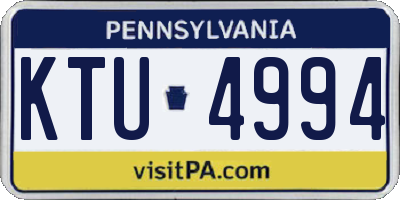 PA license plate KTU4994