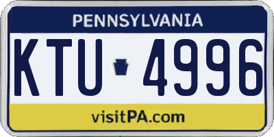 PA license plate KTU4996