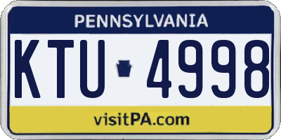 PA license plate KTU4998
