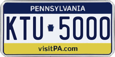 PA license plate KTU5000