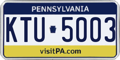 PA license plate KTU5003