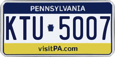 PA license plate KTU5007