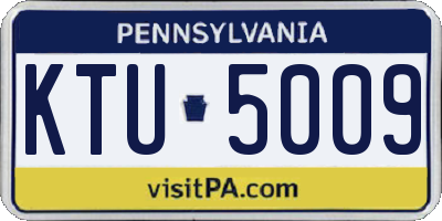 PA license plate KTU5009