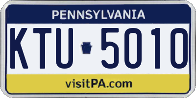 PA license plate KTU5010