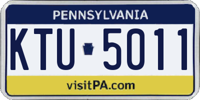 PA license plate KTU5011