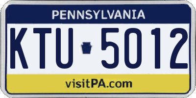PA license plate KTU5012