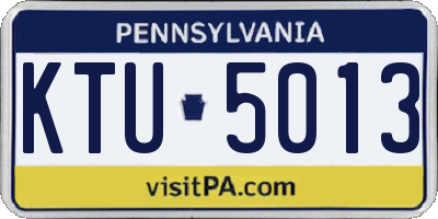 PA license plate KTU5013