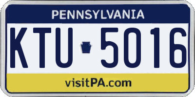 PA license plate KTU5016